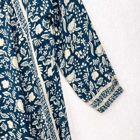 NATALIE MARTIN Fiore Short Dress Womens Small Pomegranate Blue Floral Print - Picture 8 of 16